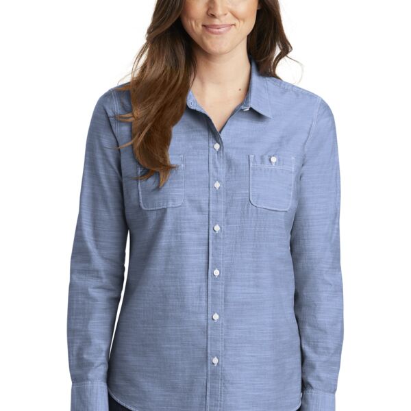 Ladies Slub Chambray Shirt Thumbnail