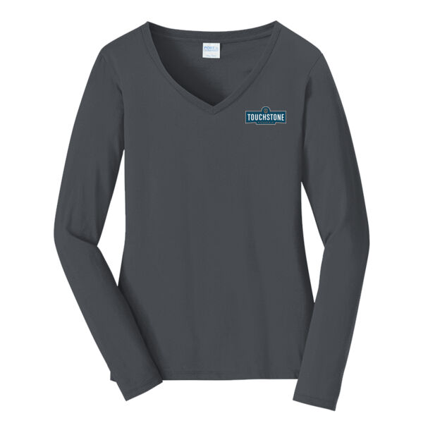 Port & Company® Ladies Long Sleeve Fan Favorite™ V-Neck Tee   Thumbnail